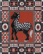 Hyracotherium. Geometric Pattern Painting by Amy E Fraser