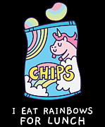 I Eat Rainbows for Lunch Unicorn Chips Digital Art by Flippin Sweet Gear