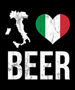 I Heart Italian Beer Pride Love Italy Flag Italia  Drawing by Noirty Designs