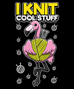 I Knit Cool Stuff Flamingo Knitting Digital Art by Mister Tee