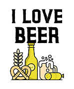I Love Beer Germany Octoberfest Funny Beer Lover Gift Alcohol Fan Pun Gag Digital Art by Jeff Creation