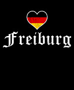 I Love Freiburg Germany Funny Cute German Gift Drawing by Noirty Designs