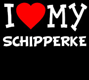 I Love My Schipperke Dog Breed Digital Art by Flippin Sweet Gear