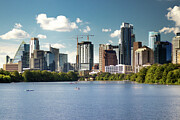 Iconic Austin Texas Skyline and Kayakers on Lady Bird Lake Photograph by Brigitte Blanchette Thompson