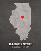 Illinois State University Normal Illinois Founded Date Heart Map Mixed Media by Design Turnpike