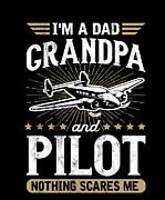 IM A Dad Grandpa Pilot FatherS Day Drawing by Noirty Designs