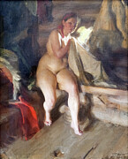 In the Loft 1904 Painting by Anders Leonard Zorn