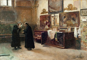 In the sacristy Painting by Joaquin Sorolla