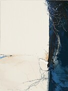 Indigo and Cream Modern Art Painting by Lourry Legarde Indigo and Cream Modern Art Painting by Lourry Legarde