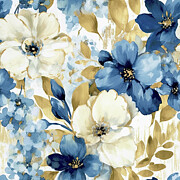 Indigo Botanicals Painting by Tina LeCour Indigo Botanicals Painting by Tina LeCour