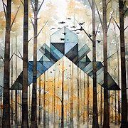 Indigo Flow of Nature - Modern Nature Art Painting by Lourry Legarde Indigo Flow of Nature - Modern Nature Art Painting by Lourry Legarde