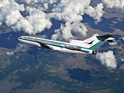 Inflight View Republic Airlines Boeing 727 Mixed Media by Erik Simonsen