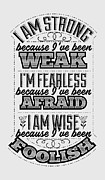 Inspirational Quote I'm Strong Fearless Wise Gift For Motivation Entrepreneur Digital Art by Jeff Creation