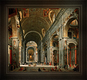 Interior of St. Peter's, Rome by	Giovanni Paolo Panini Old Masters Fine Art Reproduction Painting by Rolando Burbon