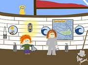 Into the Ocean Below the Deck Digital Art by Sharon Yencharis