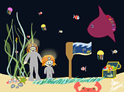 Into the Ocean Bottom of the Ocean Digital Art by Sharon Yencharis