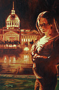 Isabelle at the market Painting by Sv Bell