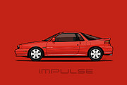Isuzu Impulse II RS Red Digital Art by Tom Mayer II Monkey Crisis On Mars