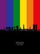 Ithaca New York Skyline #28 Digital Art by Michael Tompsett