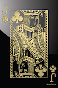 Jack of Clubs in Gold over Black  Digital Art by Serge Averbukh