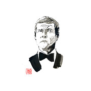 James Bond Roger Moore Drawing by Pechane Sumie