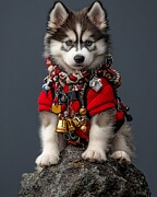 Jingle Bell Pup Digital Art by Ben Tomball