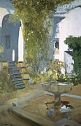 Joaquin Sorolla/ Garden of the artist's house V. Painting by Joaquin Sorolla -1863-1923-