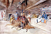 Joe Kipps Trading Post 1898 Painting by Charles Marion Russell