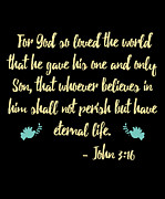 John 316 Bible Verse Digital Art by Flippin Sweet Gear