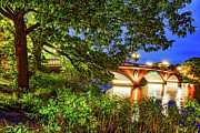John Weeks Footbridge and Charles River at Dusk Photograph by Gregory Ballos