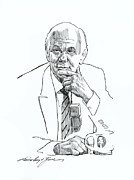 Johnny Carson Drawing by David Lloyd Glover