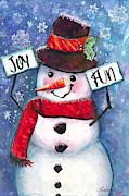 Joyful and Fun Snowman Mixed Media by Francine Dufour Jones