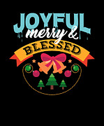 Joyful Merry Blessed Christmas Tree Bells Digital Art by Jacob Zelazny