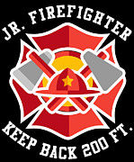 Jr Firefighter Digital Art by Flippin Sweet Gear