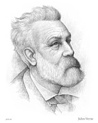 Jules Verne Drawing by Greg Joens