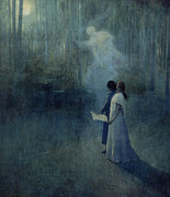 Julio Romero De Torres/ Song Of Love 1905-mural Painting. Painting by Julio Romero de Torres -1874-1930-