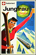 Jungfrau Region Switzerland Retro Vintage Travel Poster Photograph by Carol Japp