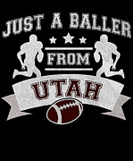 Just a Baller from Utah Football Player Digital Art by Jacob Zelazny