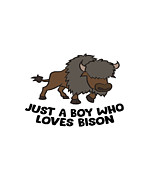 Just A Boy Who Loves Bison Digital Art by Tinh Tran Le Thanh