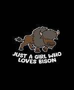 Just A Girl Who Loves Bison Digital Art by Tinh Tran Le Thanh