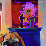 Just Peeking In No. 2 Mixed Media by Zsanan Studio Just Peeking In No. 2 Mixed Media by Zsanan Studio