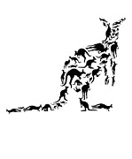 Kangaroo Wildlife Australia Kangaroo Silhouette Digital Art by Toms Tee Store
