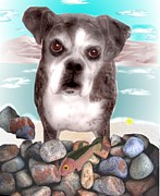 Karlee at the lake Mixed Media by Pamela Calhoun
