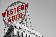 KC Western Auto Sign - Selective Color Edition Photograph by Gregory Ballos KC Western Auto Sign - Selective Color Edition Photograph by Gregory Ballos