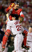 Keith Foulke and Jason Varitek Photograph by Jed Jacobsohn
