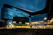Kellogg Business school building at blue hour  Photograph by Sven Brogren