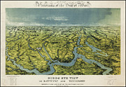 Kentucky and Tennessee Vintage Map Birds Eye View 1862 Drawing by Carol Japp