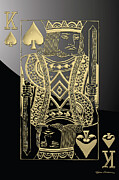 King of Spades in Gold on Black   Digital Art by Serge Averbukh