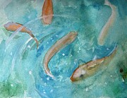 Koi at Sholom Park Painting by Larry Whitler