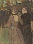 La Goulue And Her Sister c  art Drawing by Henri de Toulouse Lautrec French